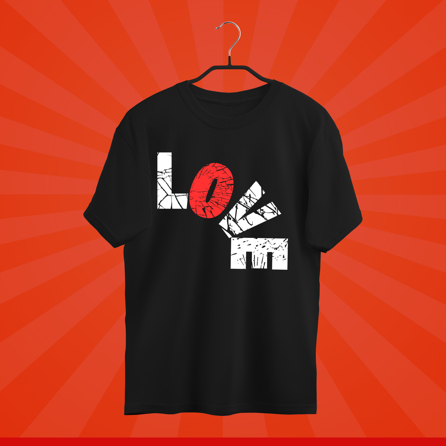 FALLING IN LOVE Black Unisex T-Shirt