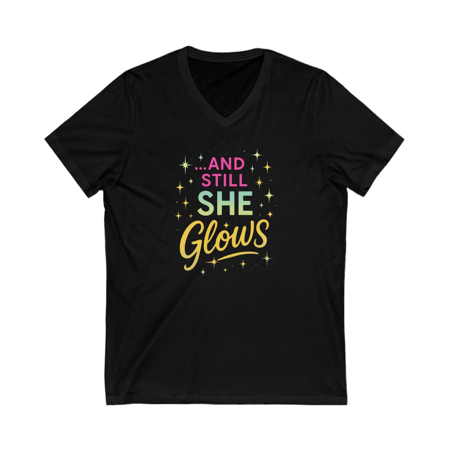 And Still She Glows - Female Short Sleeve T-Shirt (Black)