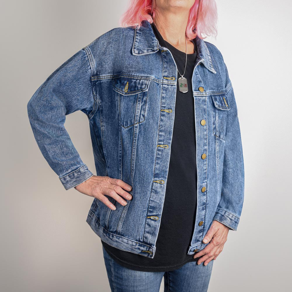 I'm Gonna Have a Good Day - Oversized Women's Denim Jacket
