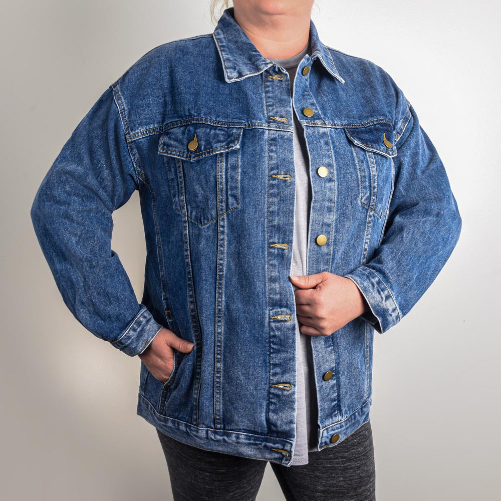 I'm Gonna Have a Good Day - Oversized Women's Denim Jacket