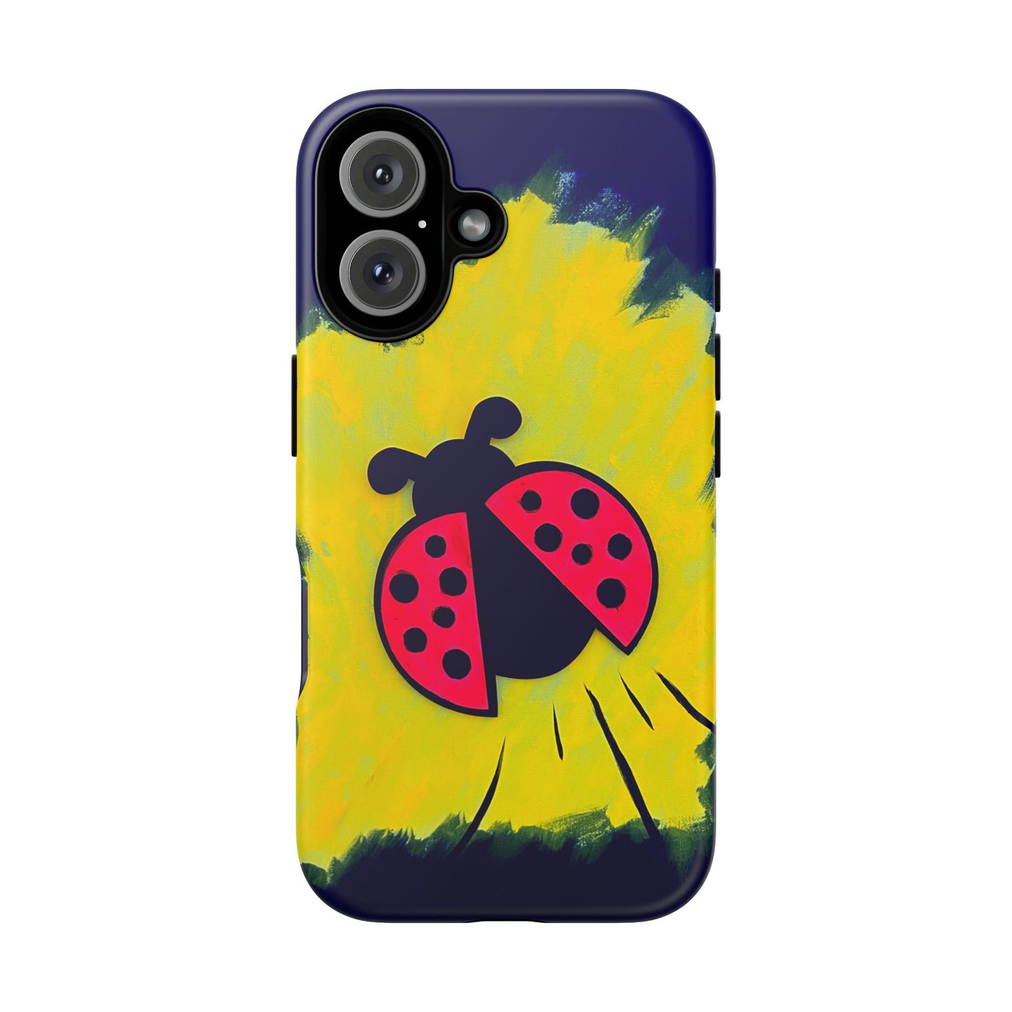 Original Hand Painted 3D Art Ladybug Phone Case — iPhone 16 and 17 Protective Tough Case