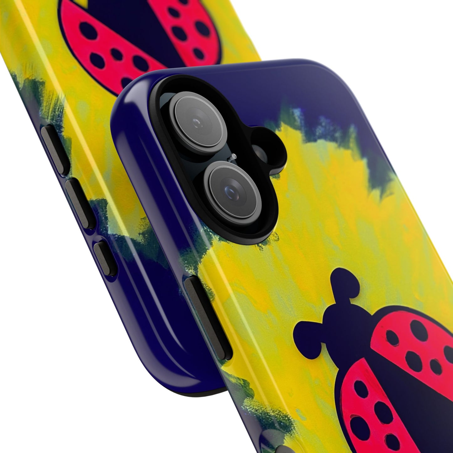 Original Hand Painted 3D Art Ladybug Phone Case — iPhone 16 and 17 Protective Tough Case