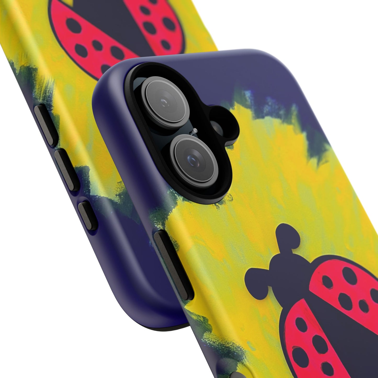 Original Hand Painted 3D Art Ladybug Phone Case — iPhone 16 and 17 Protective Tough Case