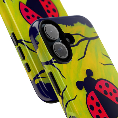 Original Hand Painted 3D Art Ladybug Phone Case — iPhone 16 and 17 Protective Tough Case