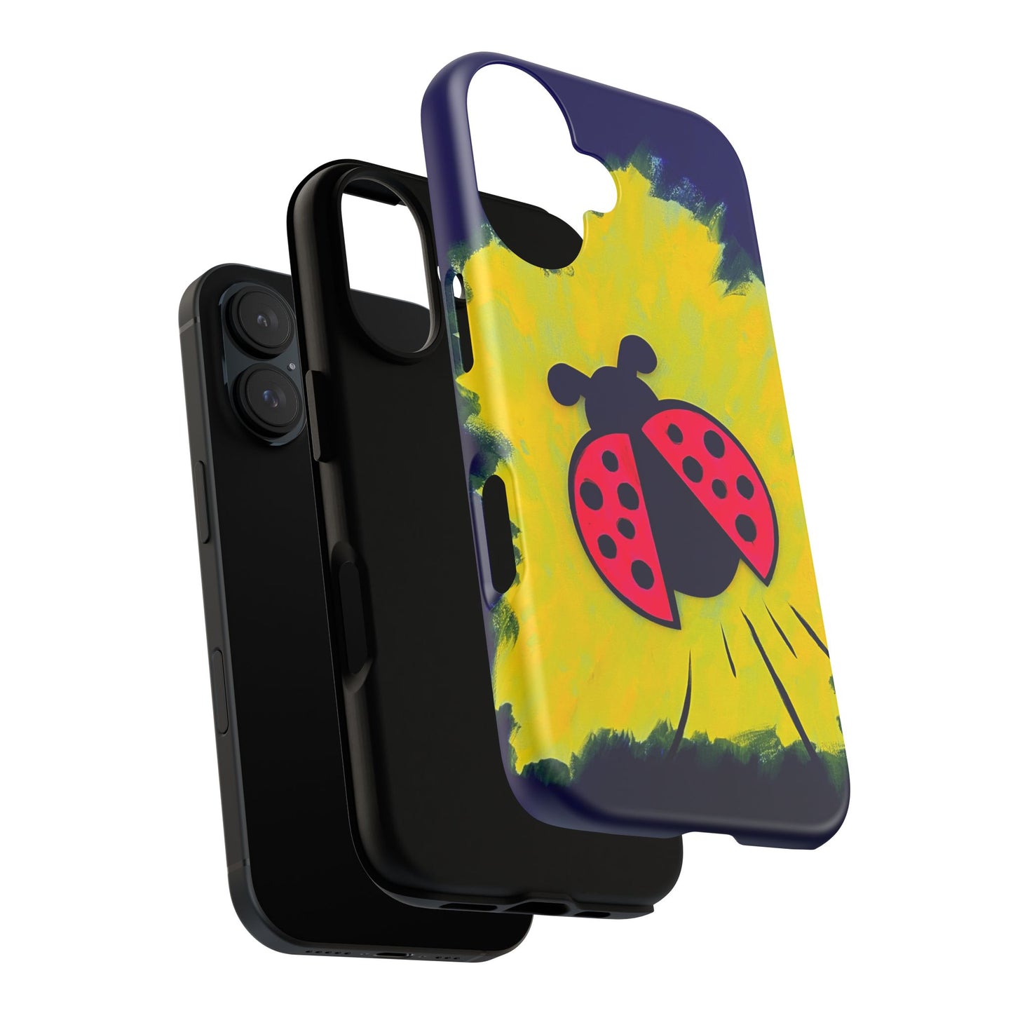 Original Hand Painted 3D Art Ladybug Phone Case — iPhone 16 and 17 Protective Tough Case