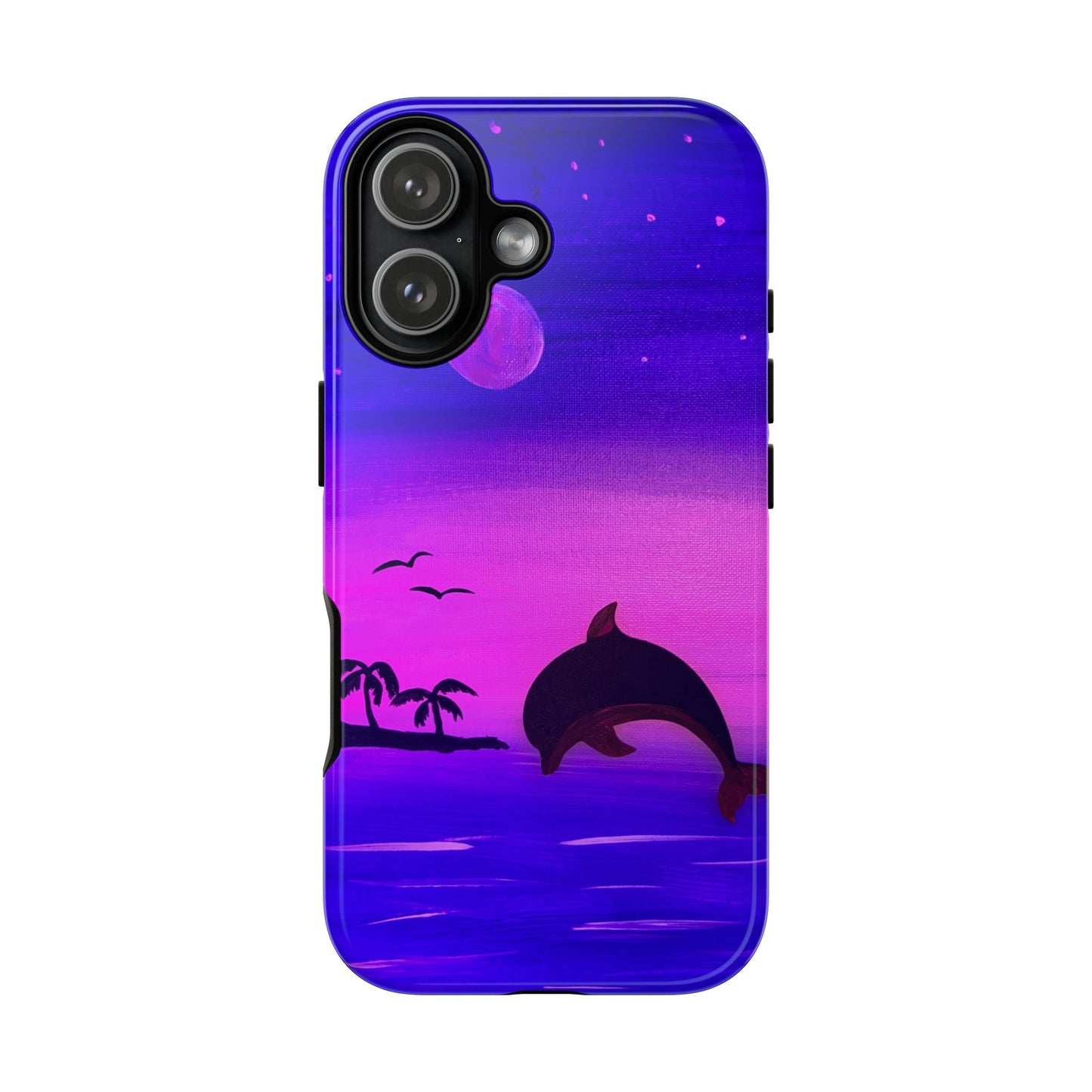 Original Hand Painted Artwork - Dolphin Moon Light  Tough Phone Case — iPhone 16 and 17