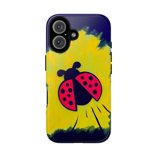 Original Hand Painted 3D Art Ladybug Phone Case — iPhone 16 and 17 Protective Tough Case