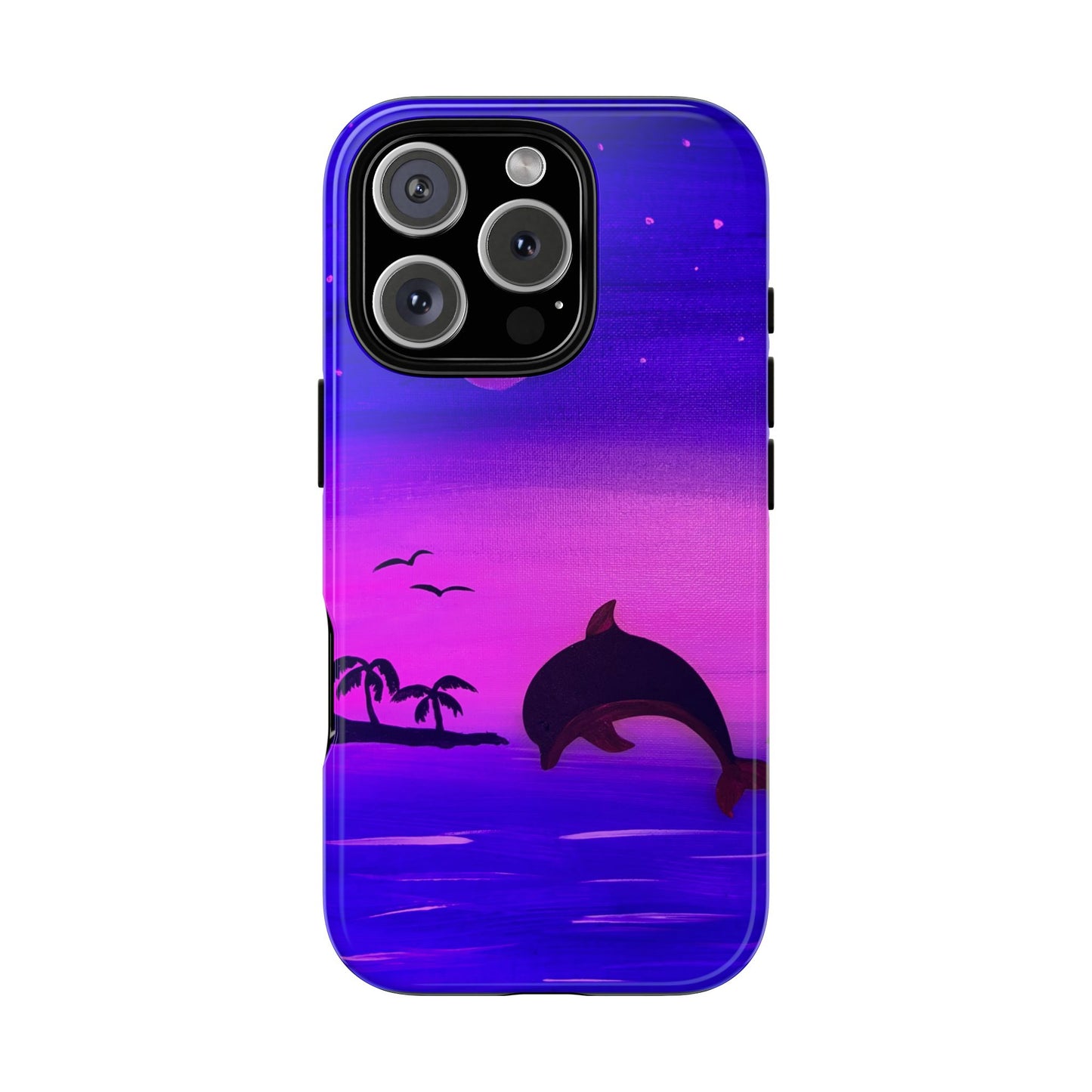 Original Hand Painted Artwork - Dolphin Moon Light  Tough Phone Case — iPhone 16 and 17