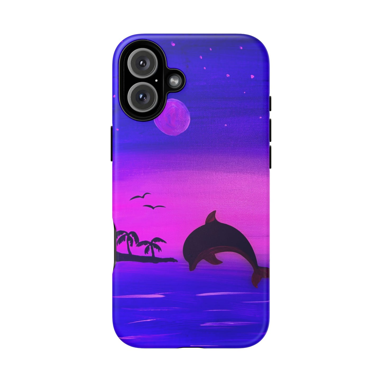Original Hand Painted Artwork - Dolphin Moon Light  Tough Phone Case — iPhone 16 and 17