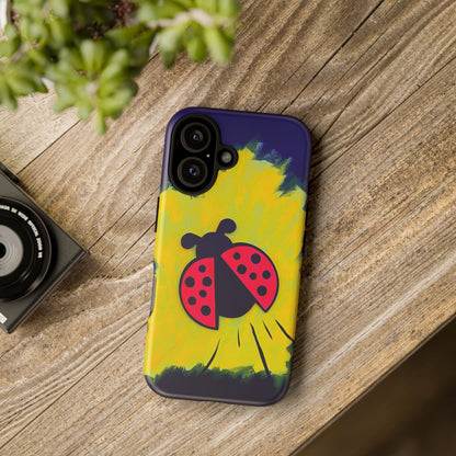 Original Hand Painted 3D Art Ladybug Phone Case — iPhone 16 and 17 Protective Tough Case