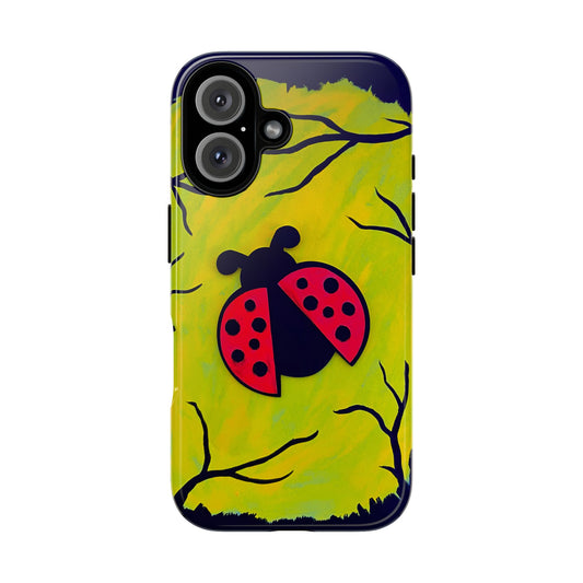 Original Hand Painted 3D Art Ladybug Phone Case — iPhone 16 and 17 Protective Tough Case
