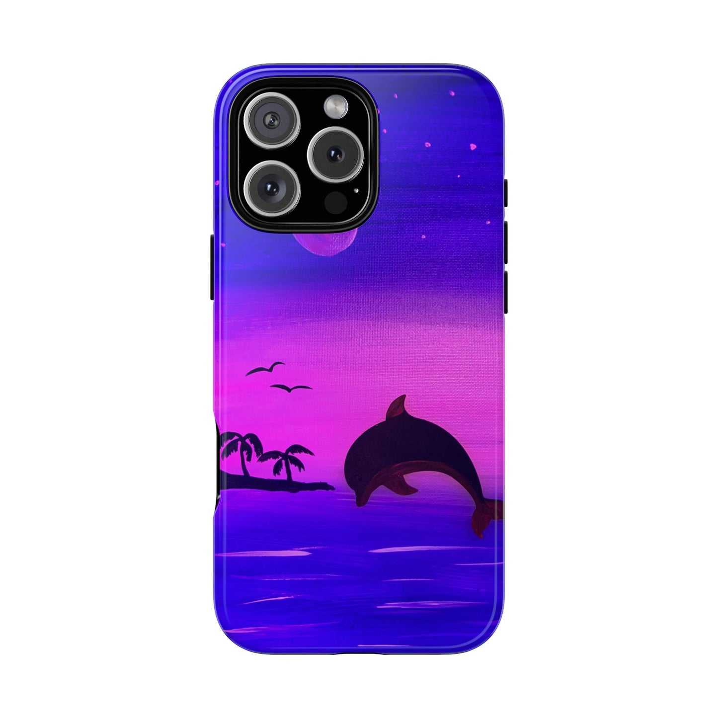 Original Hand Painted Artwork - Dolphin Moon Light  Tough Phone Case — iPhone 16 and 17