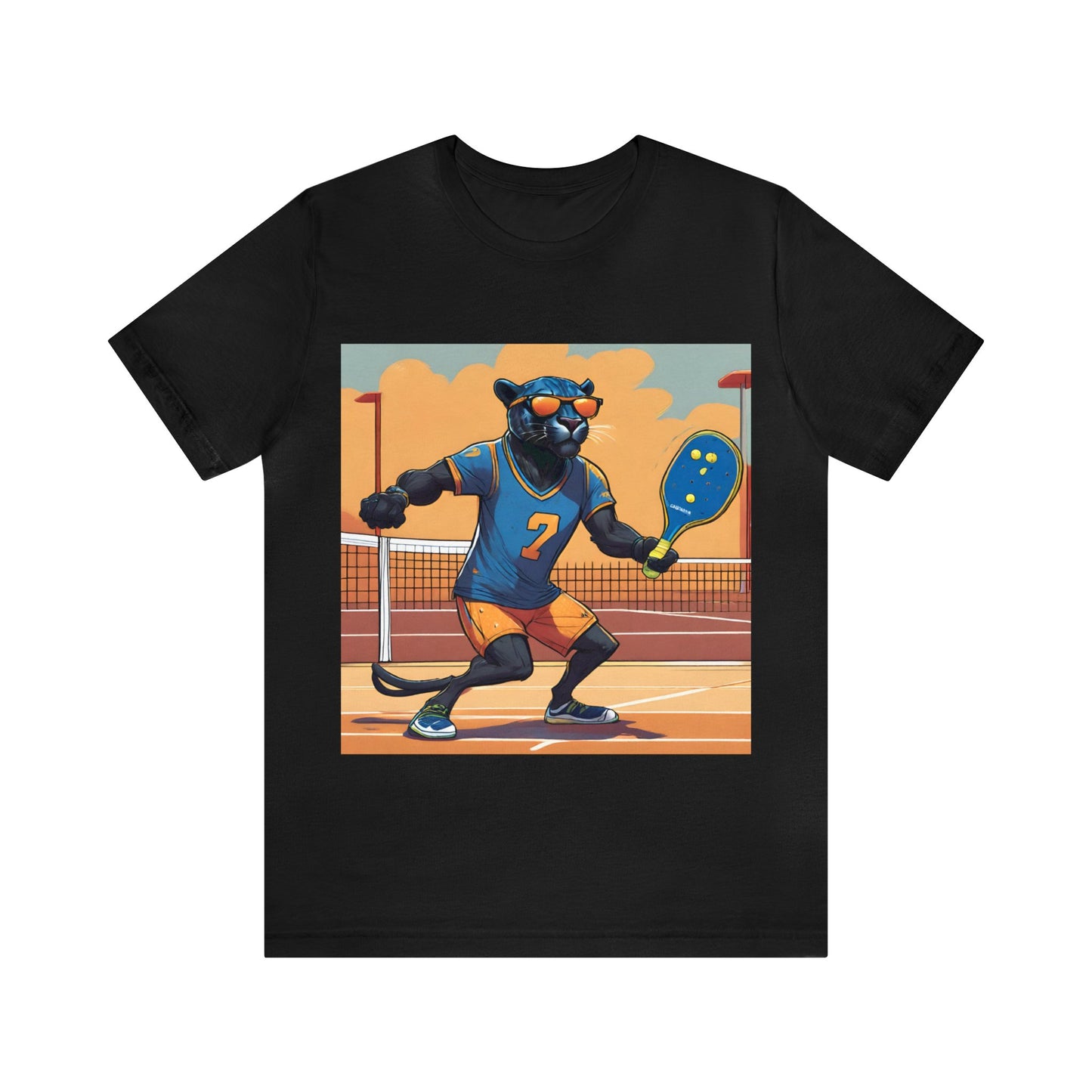 Pickleball T-Shirt #4 - Black Unisex Fit - Soft and Comfortable