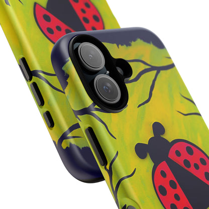 Original Hand Painted 3D Art Ladybug Phone Case — iPhone 16 and 17 Protective Tough Case