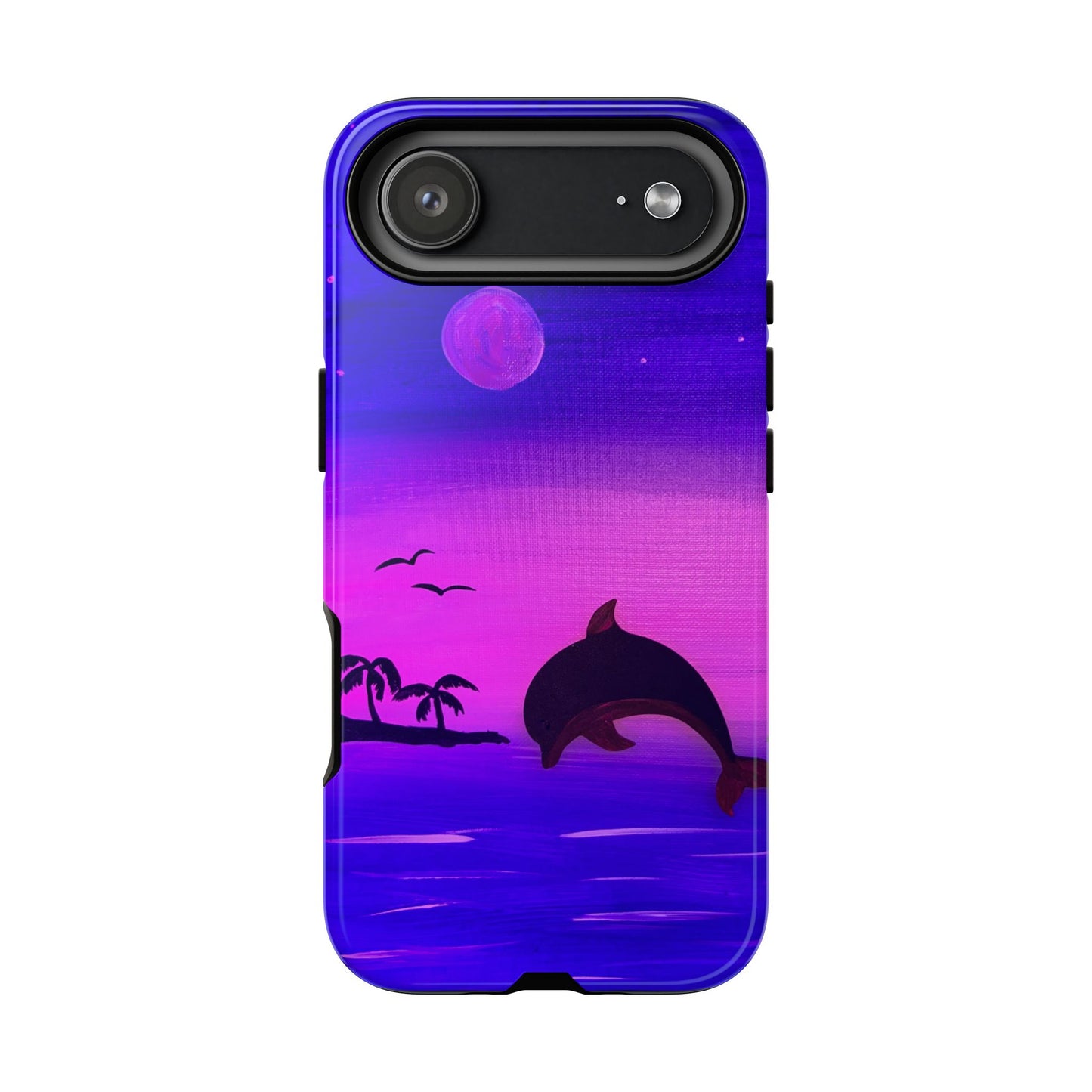 Original Hand Painted Artwork - Dolphin Moon Light  Tough Phone Case — iPhone 16 and 17