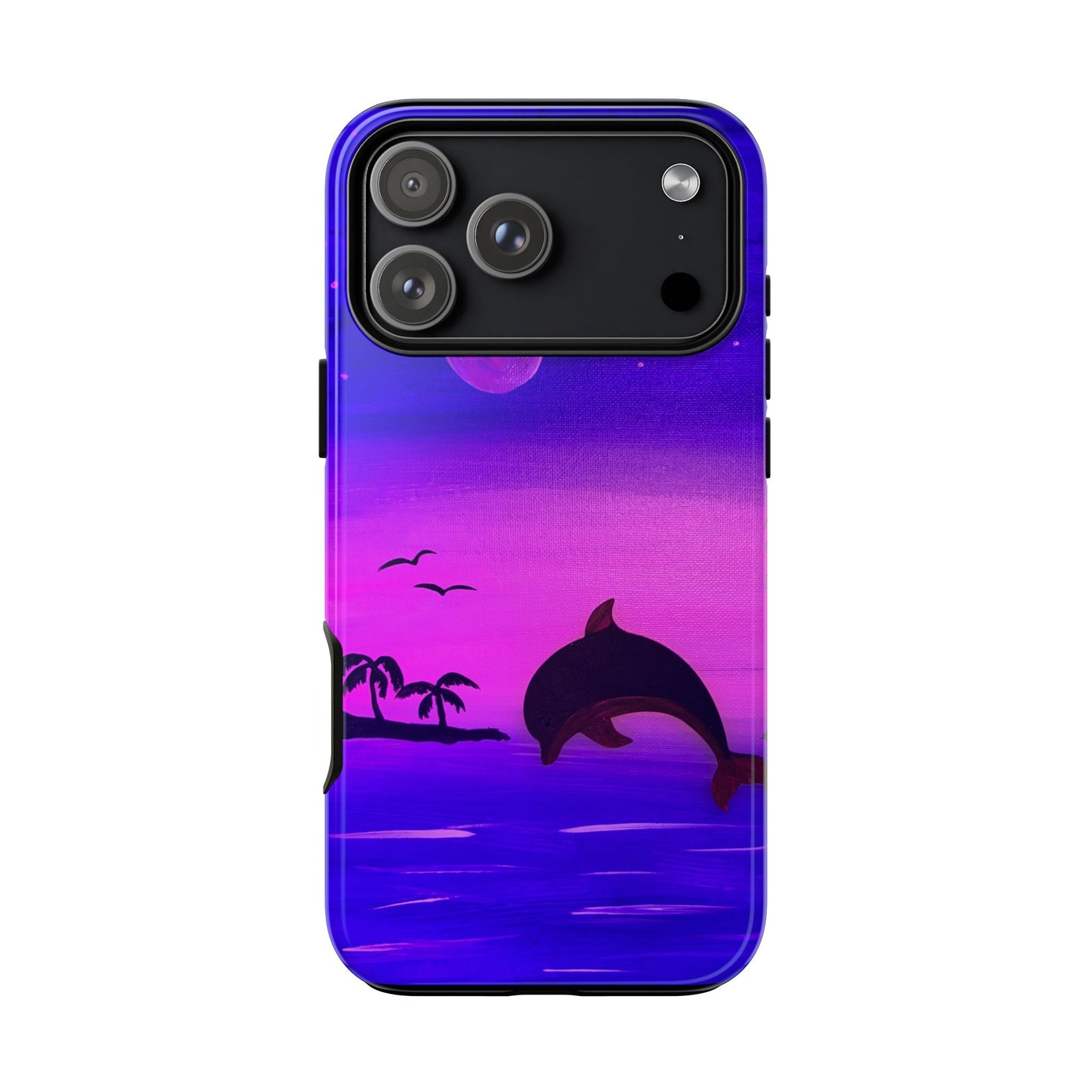Original Hand Painted Artwork - Dolphin Moon Light  Tough Phone Case — iPhone 16 and 17