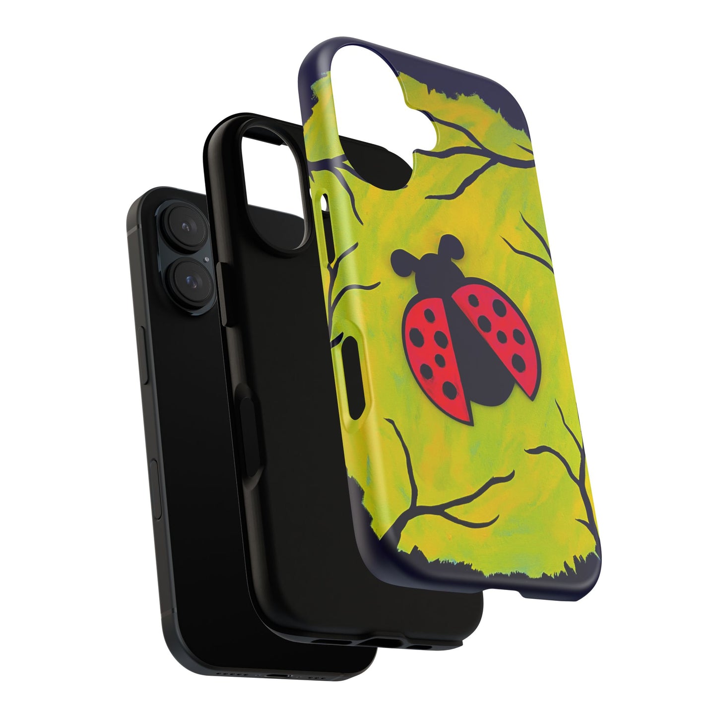 Original Hand Painted 3D Art Ladybug Phone Case — iPhone 16 and 17 Protective Tough Case