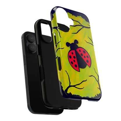 Original Hand Painted 3D Art Ladybug Phone Case — iPhone 16 and 17 Protective Tough Case