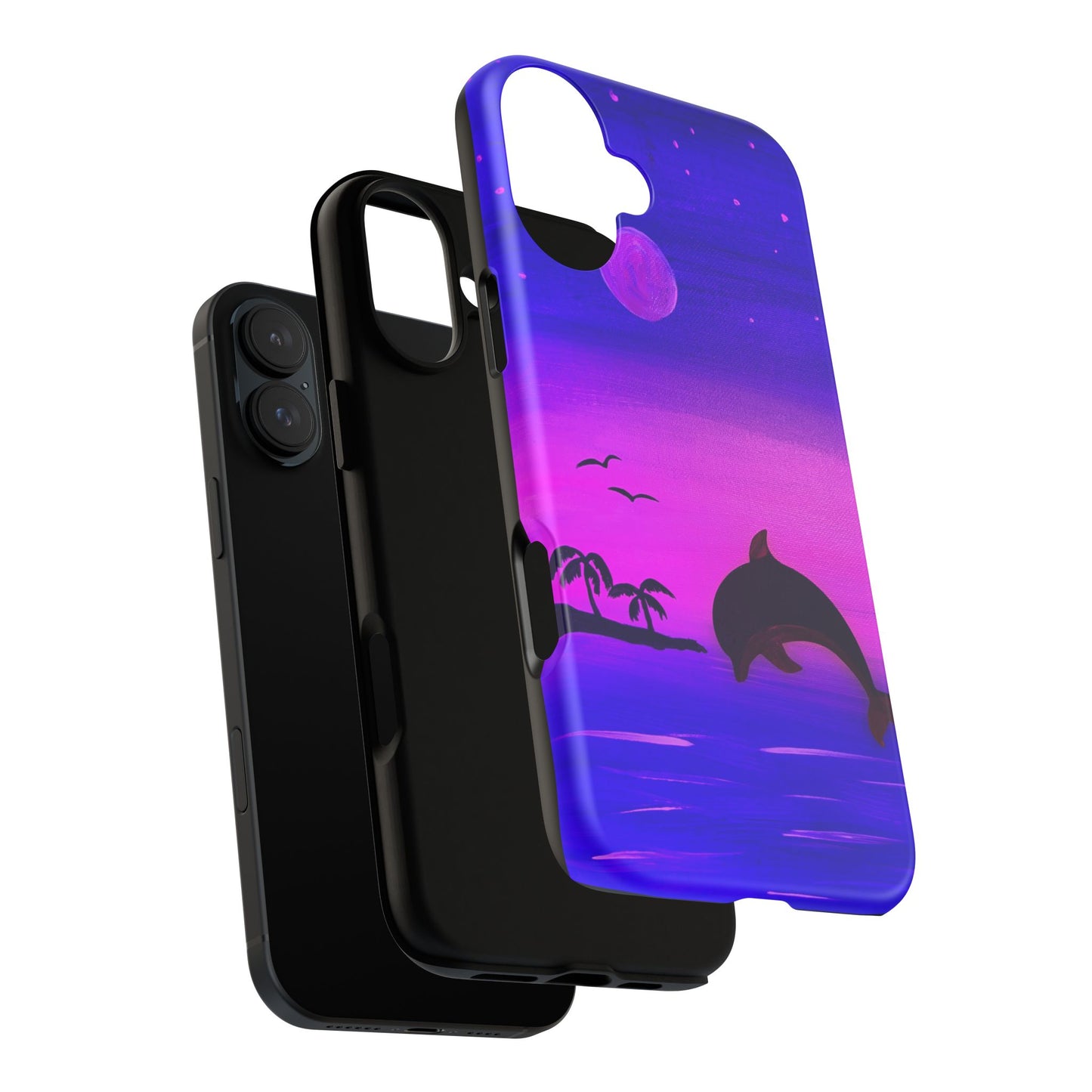 Original Hand Painted Artwork - Dolphin Moon Light  Tough Phone Case — iPhone 16 and 17