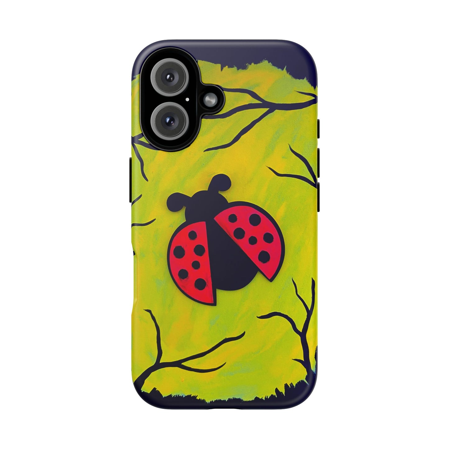 Original Hand Painted 3D Art Ladybug Phone Case — iPhone 16 and 17 Protective Tough Case