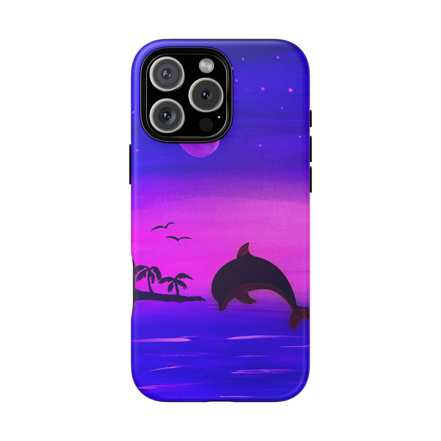 Original Hand Painted Artwork - Dolphin Moon Light  Tough Phone Case — iPhone 16 and 17