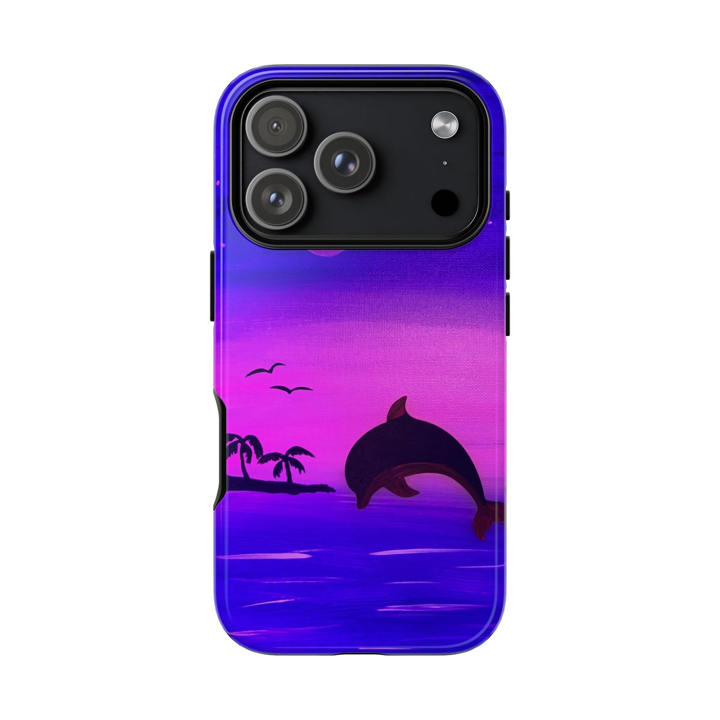 Original Hand Painted Artwork - Dolphin Moon Light  Tough Phone Case — iPhone 16 and 17