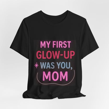 My First Glow-Up - Female Short Sleeve T-Shirt (Black)