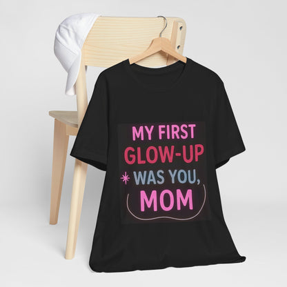 My First Glow-Up - Female Short Sleeve T-Shirt (Black)