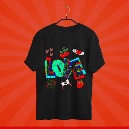 Fun Art LOVE Black Unisex T-Shirt